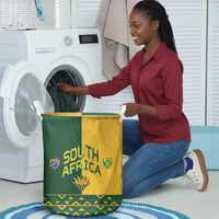 South Africa Football Laundry Basket Diamond Protea Flower Symmetrical Style