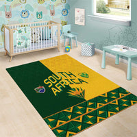 South Africa Football Area Rug Diamond Protea Flower Symmetrical Style