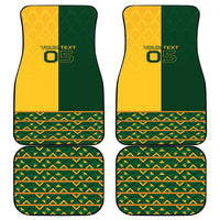 Custom South Africa Football Car Mats Diamond Protea Flower Symmetrical Style
