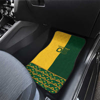 Custom South Africa Football Car Mats Diamond Protea Flower Symmetrical Style