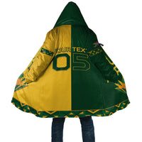 Custom South Africa Football Cloak Diamond Protea Flower Symmetrical Style