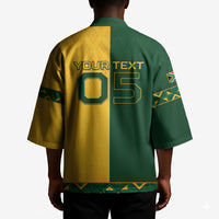 Custom South Africa Football Kimono Diamond Protea Flower Symmetrical Style