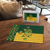 South Africa Football Puzzle Diamond Protea Flower Symmetrical Style