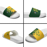 South Africa Football Slide Sandals Diamond Protea Flower Symmetrical Style