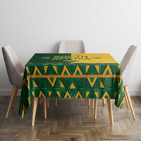 South Africa Football Tablecloth Diamond Protea Flower Symmetrical Style