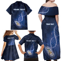 Personalized Falkland Islands Is In My DNA Family Matching Off Shoulder Maxi Dress and Hawaiian Shirt - Wonder Print Shop
