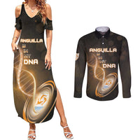 Personalized Anguilla Is In My DNA Couples Matching Summer Maxi Dress and Long Sleeve Button Shirt - Wonder Print Shop