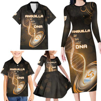 Personalized Anguilla Is In My DNA Family Matching Long Sleeve Bodycon Dress and Hawaiian Shirt - Wonder Print Shop