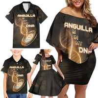 Personalized Anguilla Is In My DNA Family Matching Off Shoulder Short Dress and Hawaiian Shirt - Wonder Print Shop