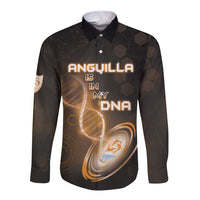 Personalized Anguilla Is In My DNA Long Sleeve Button Shirt - Wonder Print Shop