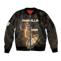 Personalized Anguilla Is In My DNA Sleeve Zip Bomber Jacket - Wonder Print Shop