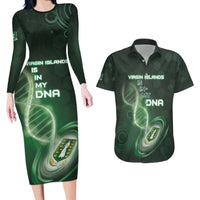 Personalized The British Virgin Islands Is In My DNA Couples Matching Long Sleeve Bodycon Dress and Hawaiian Shirt - Wonder Print Shop