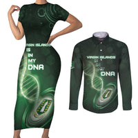 Personalized The British Virgin Islands Is In My DNA Couples Matching Short Sleeve Bodycon Dress and Long Sleeve Button Shirt - Wonder Print Shop
