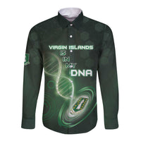 Personalized The British Virgin Islands Is In My DNA Long Sleeve Button Shirt - Wonder Print Shop
