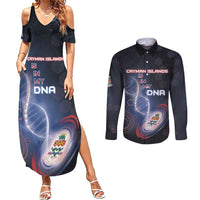 Personalized The Cayman Islands Is In My DNA Couples Matching Summer Maxi Dress and Long Sleeve Button Shirt - Wonder Print Shop