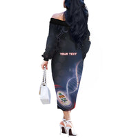 Personalized The Cayman Islands Is In My DNA Off The Shoulder Long Sleeve Dress - Wonder Print Shop