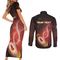 Personalized Gibraltar Is In My DNA Couples Matching Short Sleeve Bodycon Dress and Long Sleeve Button Shirt - Wonder Print Shop