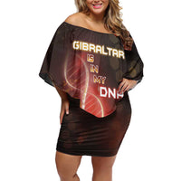 Personalized Gibraltar Is In My DNA Family Matching Off Shoulder Short Dress and Hawaiian Shirt - Wonder Print Shop