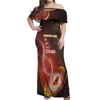 Personalized Gibraltar Is In My DNA Off Shoulder Maxi Dress - Wonder Print Shop