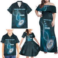 Personalized Tristan Da Cunha Is In My DNA Family Matching Off Shoulder Maxi Dress and Hawaiian Shirt - Wonder Print Shop