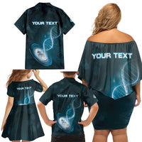 Personalized Tristan Da Cunha Is In My DNA Family Matching Off Shoulder Short Dress and Hawaiian Shirt - Wonder Print Shop