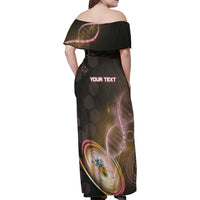 Personalized Turks And Caicos Islands Is In My DNA Family Matching Off Shoulder Maxi Dress and Hawaiian Shirt - Wonder Print Shop