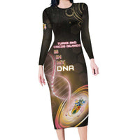 Personalized Turks And Caicos Islands Is In My DNA Long Sleeve Bodycon Dress - Wonder Print Shop