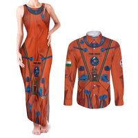 Personalized Astronaut Couples Matching Tank Maxi Dress and Long Sleeve Button Shirt Space Diving Suit India - Wonder Print Shop