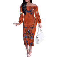 Personalized Astronaut Off The Shoulder Long Sleeve Dress Space Diving Suit India - Wonder Print Shop