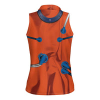 Personalized Astronaut Women Sleeveless Polo Shirt Space Diving Suit India - Wonder Print Shop