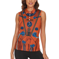 Personalized Astronaut Women Sleeveless Polo Shirt Space Diving Suit India - Wonder Print Shop