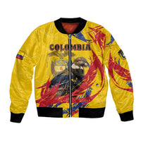 Personalized Colombia Bomber Jacket Colombian Andean Condor With Coat Of Arms - Wonder Print Shop