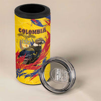 Personalized Colombia 4 in 1 Can Cooler Tumbler Colombian Andean Condor With Coat Of Arms - Wonder Print Shop