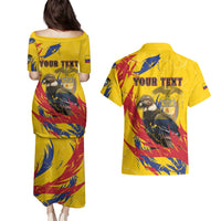 Personalized Colombia Couples Matching Puletasi and Hawaiian Shirt Colombian Andean Condor With Coat Of Arms - Wonder Print Shop
