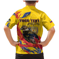 Personalized Colombia Family Matching Mermaid Dress and Hawaiian Shirt Colombian Andean Condor With Coat Of Arms - Wonder Print Shop