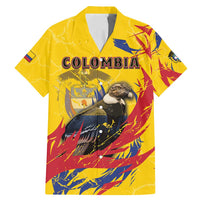 Personalized Colombia Family Matching Mermaid Dress and Hawaiian Shirt Colombian Andean Condor With Coat Of Arms - Wonder Print Shop