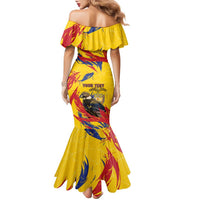 Personalized Colombia Family Matching Mermaid Dress and Hawaiian Shirt Colombian Andean Condor With Coat Of Arms - Wonder Print Shop