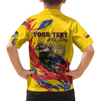 Personalized Colombia Kid Hawaiian Shirt Colombian Andean Condor With Coat Of Arms - Wonder Print Shop