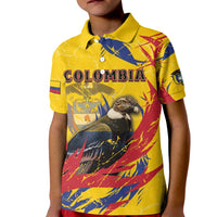 Personalized Colombia Kid Polo Shirt Colombian Andean Condor With Coat Of Arms - Wonder Print Shop