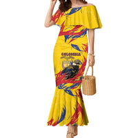 Personalized Colombia Mermaid Dress Colombian Andean Condor With Coat Of Arms - Wonder Print Shop