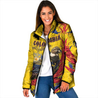 Personalized Colombia Padded Jacket Colombian Andean Condor With Coat Of Arms - Wonder Print Shop