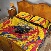Colombia Quilt Bed Set Colombian Andean Condor With Coat Of Arms - Wonder Print Shop