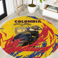 Colombia Round Carpet Colombian Andean Condor With Coat Of Arms - Wonder Print Shop