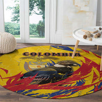 Colombia Round Carpet Colombian Andean Condor With Coat Of Arms - Wonder Print Shop
