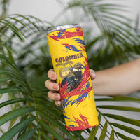 Personalized Colombia Skinny Tumbler Colombian Andean Condor With Coat Of Arms - Wonder Print Shop