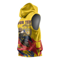 Personalized Colombia Sleeveless Hoodie Colombian Andean Condor With Coat Of Arms - Wonder Print Shop