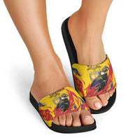 Colombia Slide Sandals Colombian Andean Condor With Coat Of Arms - Wonder Print Shop
