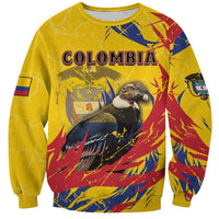 Personalized Colombia Sweatshirt Colombian Andean Condor With Coat Of Arms - Wonder Print Shop