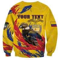 Personalized Colombia Sweatshirt Colombian Andean Condor With Coat Of Arms - Wonder Print Shop