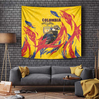 Colombia Tapestry Colombian Andean Condor With Coat Of Arms - Wonder Print Shop